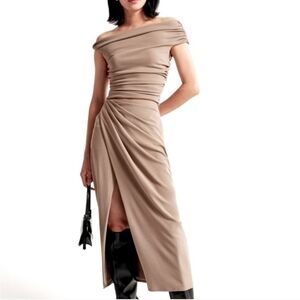 Abercrombie & Fitch Taupe Midi Skirt